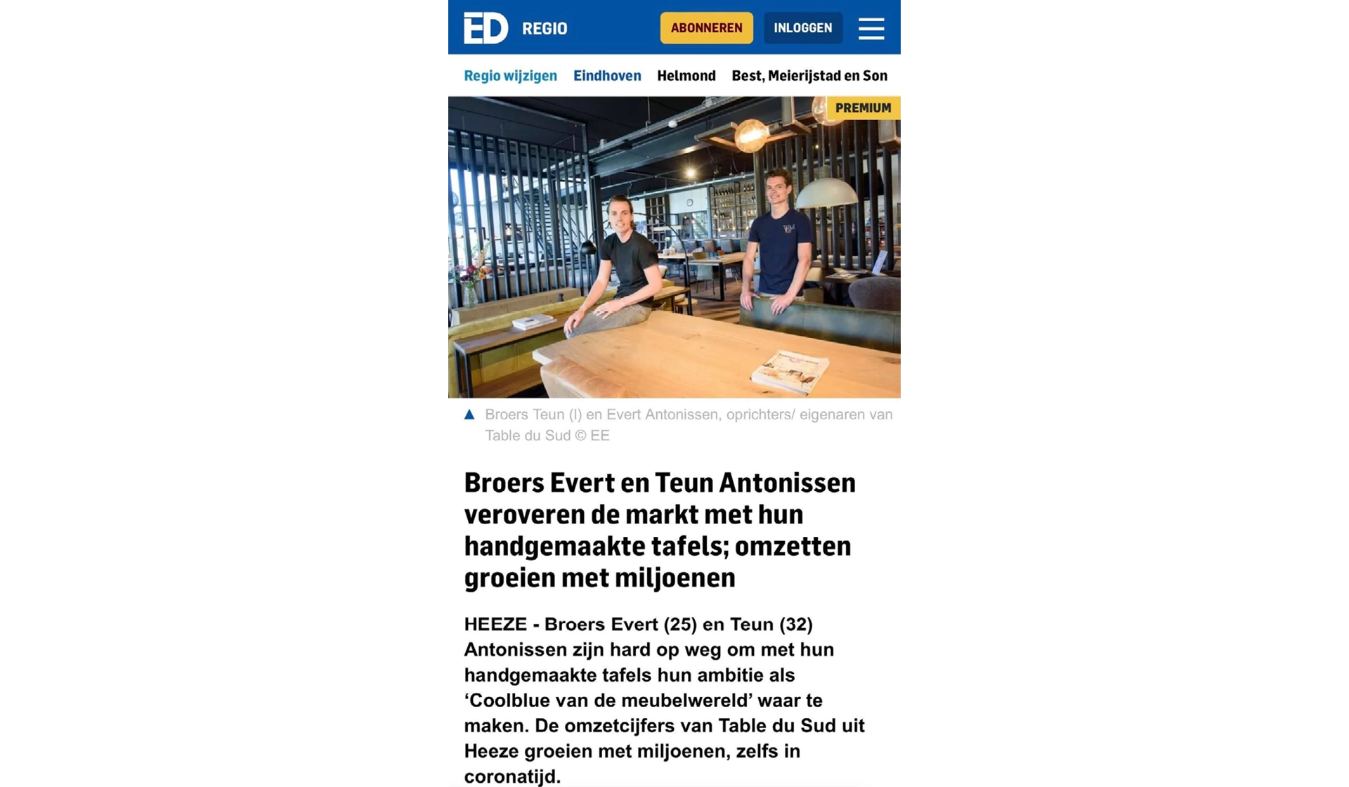 Eindhovens-dagblad-table-du-sud
